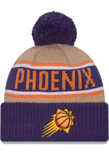New Era Phoenix Suns Brown 2024 NBA Draft Cuff Pom Mens Knit Hat