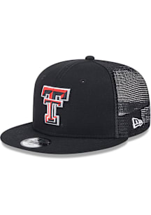 New Era Texas Tech Red Raiders Black Evergreen Trucker JR 9FIFTY Youth Snapback Hat