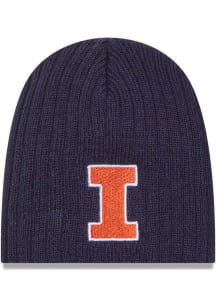 Illinois Fighting Illini New Era Evergreen Mini Fan Baby Knit Hat - Navy Blue