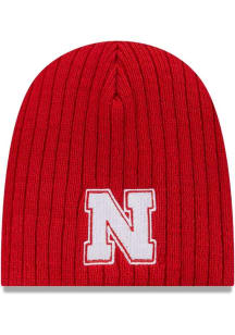 Nebraska Cornhuskers New Era Evergreen Mini Fan Baby Knit Hat - Red