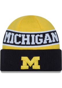 Michigan Wolverines New Era Reverse JR Cuff Baby Knit Hat - Navy Blue