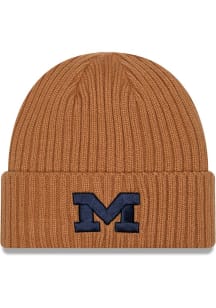 Michigan Wolverines New Era Color Pack OTC Logo JR Cuff Baby Knit Hat - Brown