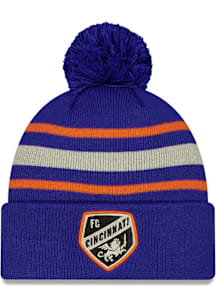 New Era FC Cincinnati Blue Knit Pom Mens Knit Hat