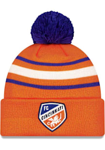 New Era FC Cincinnati Orange Knit Pom Mens Knit Hat