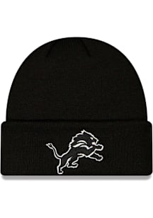 New Era Detroit Lions Black Knit cuff Mens Knit Hat