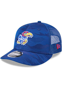 New Era Kansas Jayhawks Camo LP 9FIFTY Adjustable Hat - Blue