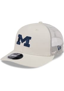 New Era Grey Michigan Wolverines Canvas Trucker LP 9FIFTY Adjustable Hat