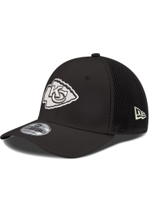New Era Kansas City Chiefs Mens Black Tonal White Logo Neo 39THIRTY Flex Hat