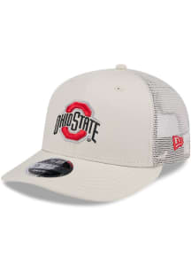 New Era Grey Ohio State Buckeyes Canvas Trucker LP 9FIFTY Adjustable Hat