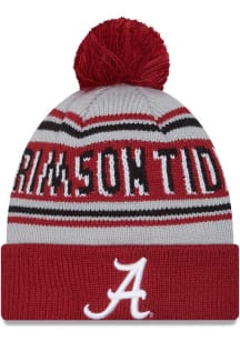 New Era Alabama Crimson Tide Red Evergreen Cuff Pom Mens Knit Hat