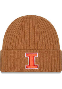 Illinois Fighting Illini New Era Color Pack OTC Logo Cuff Mens Knit Hat - Brown