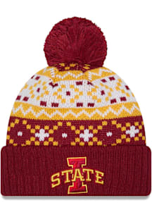 New Era Iowa State Cyclones Cardinal Nostalgia Cuff Pom Mens Knit Hat