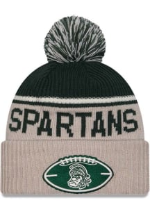 Michigan State Spartans New Era 2024 Sideline Historic Sport Cuff Mens Knit Hat - White