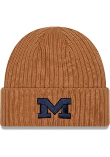 Michigan Wolverines New Era Color Pack OTC Logo Cuff Mens Knit Hat - Brown