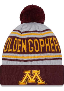 Minnesota Golden Gophers New Era Evergreen Cuff Pom Mens Knit Hat - Maroon