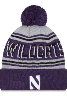 Northwestern Wildcats New Era Evergreen Cuff Pom Mens Knit Hat - Purple