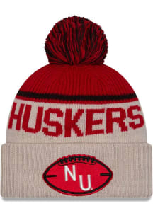 New Era Nebraska Cornhuskers White 2024 Sideline Historic Sport Cuff Mens Knit Hat