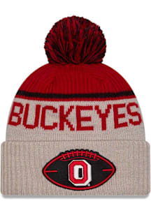 New Era Ohio State Buckeyes White 2024 Sideline Historic Sport Cuff Mens Knit Hat