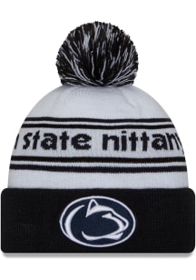 Penn State Nittany Lions New Era Banded Cuff Pom Mens Knit Hat - White