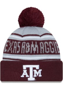 New Era Texas A&amp;M Aggies Maroon Evergreen Cuff Pom Mens Knit Hat