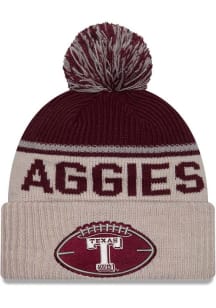 New Era Texas A&amp;M Aggies White 2024 Sideline Historic Sport Cuff Mens Knit Hat