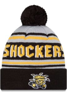 New Era Wichita State Shockers Black Evergreen Cuff Pom Mens Knit Hat