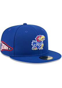New Era Kansas Jayhawks Mens Blue Pennant 59FIFTY Fitted Hat