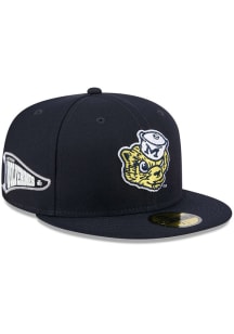 Michigan Wolverines New Era Pennant 59FIFTY Fitted Hat - Navy Blue