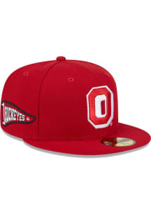 New Era Ohio State Buckeyes Mens Red Pennant 59FIFTY Fitted Hat