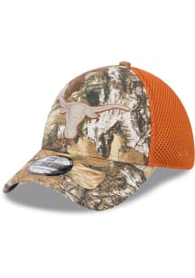 New Era Texas Longhorns Mens Green Camo 39THIRTY Flex Hat