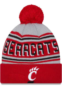 Cincinnati Bearcats New Era Evergreen Cuff Pom Mens Knit Hat - Red