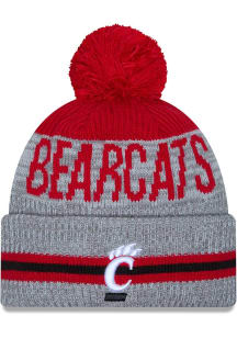 Cincinnati Bearcats New Era Runner Cuff Pom Mens Knit Hat - Grey