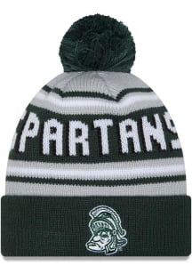 Michigan State Spartans New Era Evergreen Cuff Pom Mens Knit Hat - Green