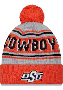 New Era Oklahoma State Cowboys Orange Evergreen Cuff Pom Mens Knit Hat