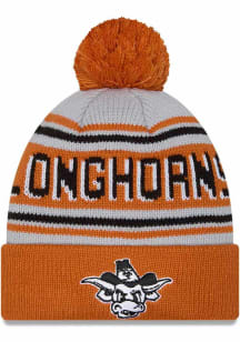 New Era Texas Longhorns Burnt Orange Evergreen Cuff Pom Mens Knit Hat