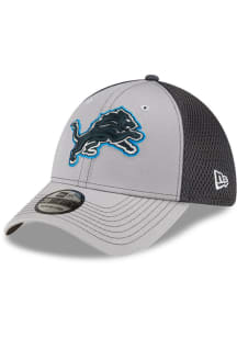 New Era Detroit Lions Mens Grey Grayed Out 39THIRTY Flex Hat