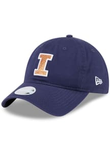 Illinois Fighting Illini New Era Evergreen W Glitter 9TWENTY Womens Adjustable Hat - Navy Blue