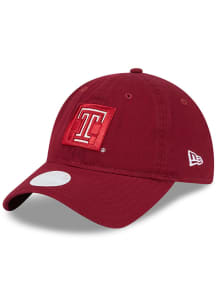 New Era Temple Owls Red Evergreen W Glitter 9TWENTY Womens Adjustable Hat