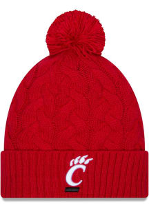 Cincinnati Bearcats New Era Cabled Color Cuff Pom Womens Knit Hat - Red