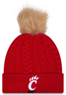 Cincinnati Bearcats New Era Luxe Cuff Pom Womens Knit Hat - Red