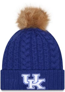 New Era Kentucky Wildcats Blue Luxe Cuff Pom Womens Knit Hat