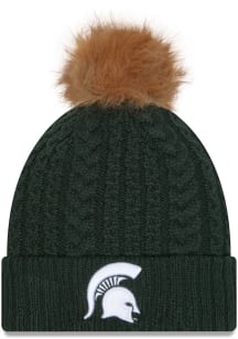 Michigan State Spartans New Era Luxe Cuff Pom Womens Knit Hat - Green