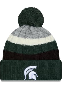 Michigan State Spartans New Era Cabled Cuff Pom Womens Knit Hat - Green