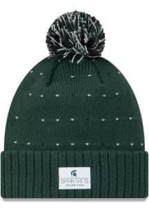 Michigan State Spartans New Era Labeled Cuff Pom Womens Knit Hat - Green