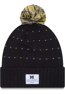 Michigan Wolverines New Era Labeled Cuff Pom Womens Knit Hat - Navy Blue