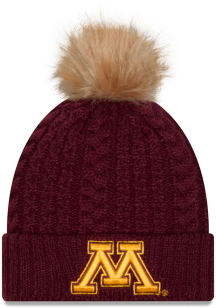 Minnesota Golden Gophers New Era Luxe Cuff Pom Womens Knit Hat - Maroon