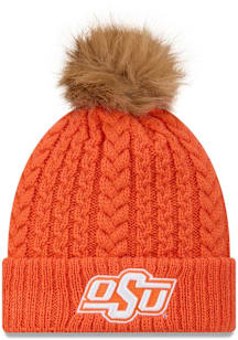New Era Oklahoma State Cowboys Orange Luxe Cuff Pom Womens Knit Hat