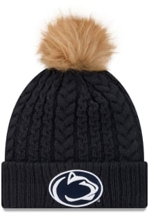 Penn State Nittany Lions New Era Luxe Cuff Pom Womens Knit Hat - Navy Blue