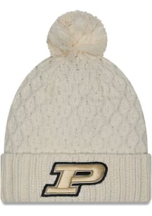 Purdue Boilermakers New Era Chunky Cuff Pom Womens Knit Hat - White