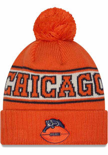 New Era Chicago Bears Navy Blue JR Retro Cuff Pom Youth Knit Hat